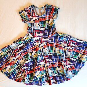 Princess Awesome, Rainbow Books & Cats Super Twirler Dress with Pockets